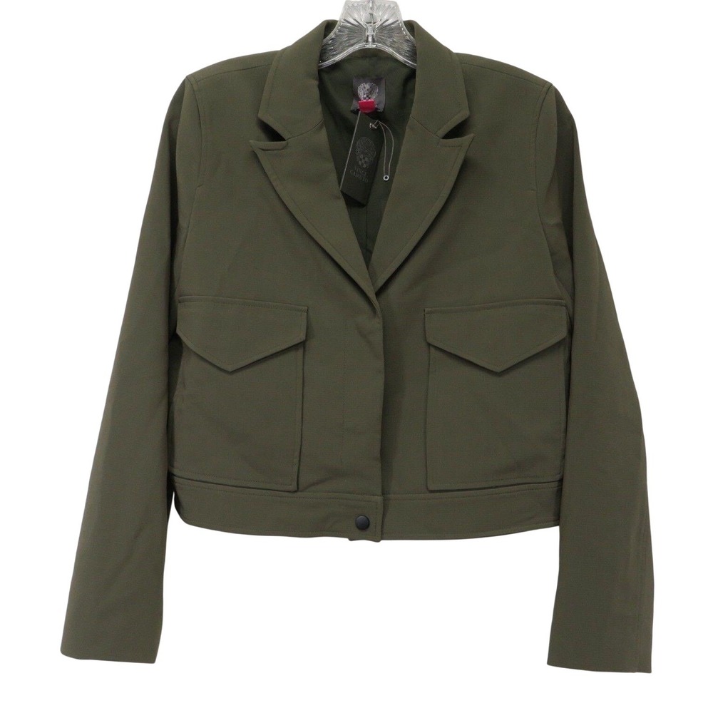 Vince Camuto Cropped Blazer Jacket Olive Green Size 6 NWT Fall Forward MSRP $149
